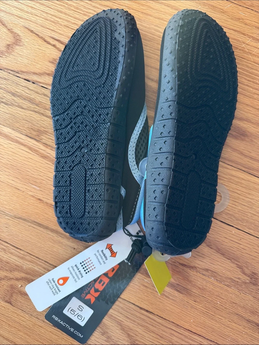 RBX Kids Black and Light Blue Water Shoes size 5/6